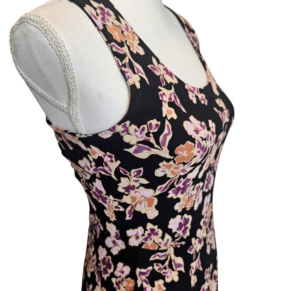 Pact Organic Cotton Black Floral Crossback Maxi Dress Small Sustainable - Picture 6 of 11